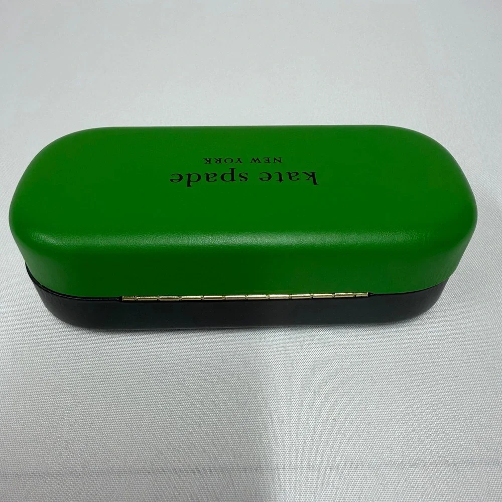 Kate Spade New York Green and Black Hard Sunglasses Case with Polka Dot Cloth